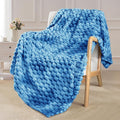 Exclusivo Mezcla Fleece Throw Blanket for Couch, Extra Large Fuzzy Tie-dye Cobalt Blue Bed Blankets, Soft Cozy Plush Sofa Throws for All Seasons, 50x70 Inches