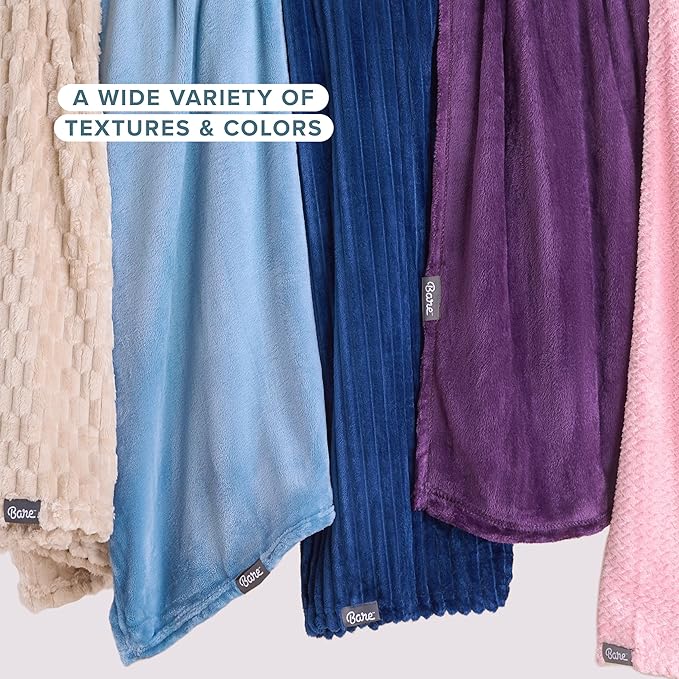 Bare Home Fleece Blanket - Throw Extra Long - Ultra-Soft Lightweight for Bed, Sofa, and Couch - Luxury Microplush - Cozy Warm Blanket (Throw XL, Vanilla)