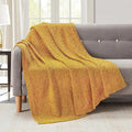 BOURINA Chenille Throw Blanket for Couch Sofa Chair Bed Home Decoration, Soft Warm Cozy Blanket for All Season（50" x 60", Yellow）
