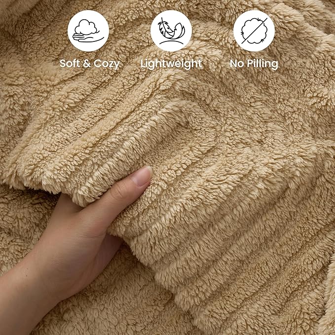 Joiedomi Throw Blanket for Couch, Soft Brown Fleece Blankets Gifts for Women Mom Girls, 280GSM Cozy Cute Soft Throw Home Room Decor Aesthetic Gifts 50x60 Inches