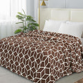 Elegant Comfort Luxury Velvety-Soft Coral Flannel Blanket Micro-Velour Ultra-Softness Fuzzy Plush, Full/Queen, Chocolate Brown