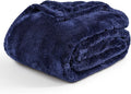 Berkshire Blanket Classic Extra-Fluffy™ Plush Throw Blanket, Soft Fuzzy Fluffy Long Hair Throw Blanket for Couch Sofa Bed, Atlantis Dark Blue, 50x60 Inches