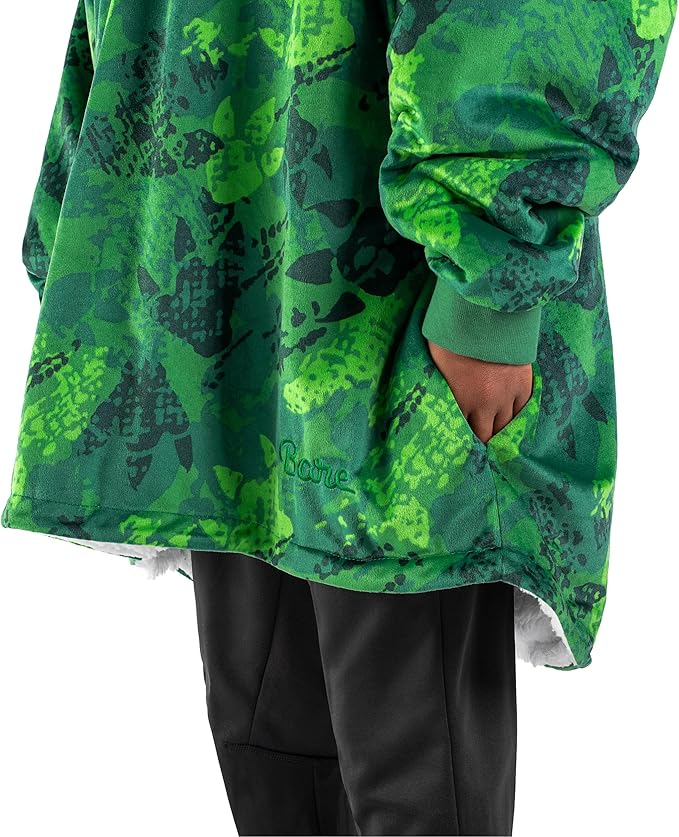 Bare Home Wearable Blanket Hoodie - Soft Plush Sherpa - Warm and Cozy - Oversized Wearable Blanket - Adult & Kid Sizes