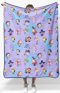 Jay Franco Kids Plush Throw Blanket – Ultra Soft Cozy Plush Fleece for Bed, Couch, Sofa, Home Décor, Official Licensed Huntrix and Saja Boys, Light Purple - Kpop Demon Hunters, 40x50 - Travel Blanket