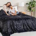 Berkshire Blanket VelvetLoft Big Oversized King Family Blanket, All Season Mid-Weight Ultra Silky and Fuzzy, Seamless Extra Large(Black, 120x120 Inches)