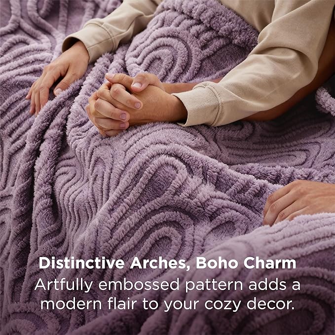 Bedsure GentleSoft Twin Blanket for Bed - Cozy Soft Blankets for Women, Cute Small Fleece Throws for Girls, Graduation Decorations Gift for Her Him School Dorm, Purple, 60x80 Inches