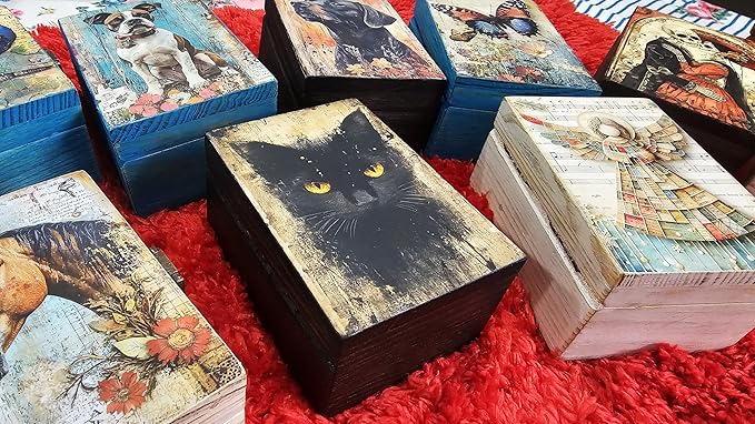 RK Collections Black Cat Trinket Box | Small Jewelry Keepsake Box | Pet And Paw Lovers Gift Idea For Animals (4 x2.75)