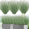 14 Bundles Artificial Plants Onion Grass Outdoor 20 Inch Tall Fake Shrubs Wheat Grass UV Resistant Greenery Stems Faux Bushes Plant for Indoor Outdoor Garden Office Home Decor, Light Green
