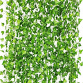 CQURE 36 Pack 252Ft Artificial Ivy Garland, Green Silk Leaves, 1.5-1.8 Inch Diameter, 7 FT Long Vines, 80 Leaves Each, Decor for Weddings, Home, Garden