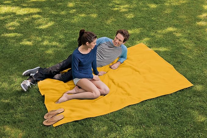MV Sport Lightweight Sweatshirt Blanket Throw – Warm & Cozy, Breathable Oversized Fleece Knit, Couch, Bed, Travel, Cold Nights, and Outdoors – Soft Light Weight Blanket 54" x 84" Soft Yellow