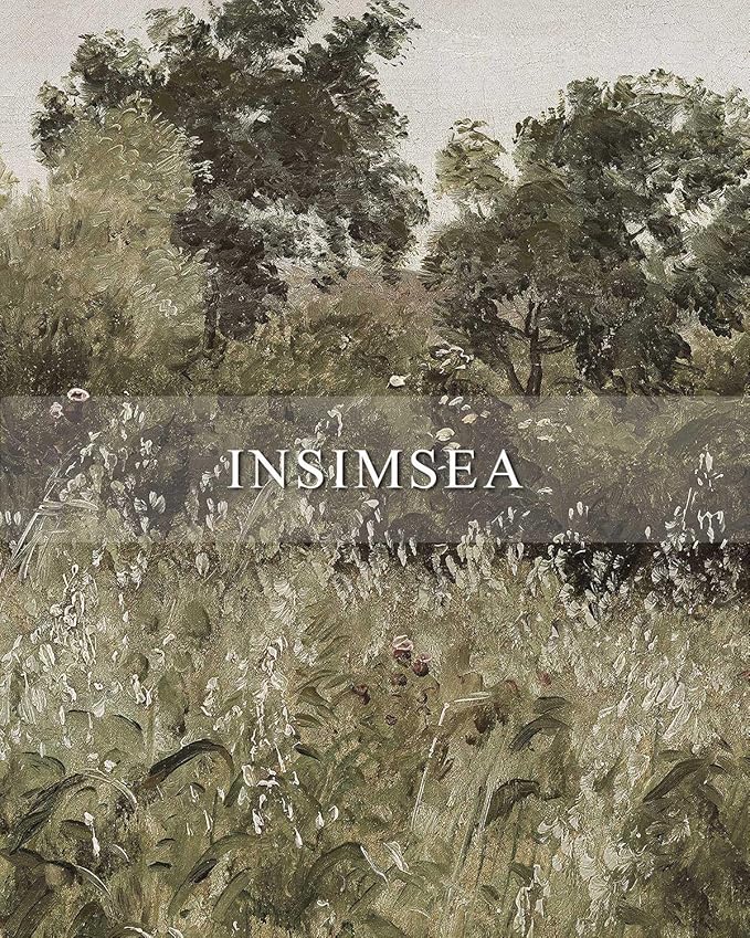 InSimSea 2 Pcs Framed Wall Art Vintage Farmhouse Decor, Retro Grassland Paintings Above Bed Wall Decor, Canvas Prints, Living Room,Bedroom,Office Retro Country Decorations, 16x24inch, Set of 2