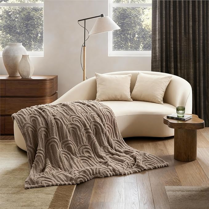 Bedsure GentleSoft Brown Throw Blanket for Women - Super Soft & Cozy, Fleece Blankets for Girls, Ideal for Couch & Bed, 50x70 Inches