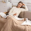 Heating Blankets Heated Throw 50''X60'' - Electric Throw with 5 Heating Level & 4 Hour Auto Off, Ultra Soft, Machine Washable & Overheating Protection, House Warming Gifts(Beige)