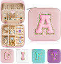 Parima Easter Basket Stuffers for Girls - Gifts for Teen Girl Trendy Stuff, 6,7,8,9,10,11,12 Year Old Girl Birthday Gift Travel Jewelry Box Organizer Gift 2026 - Letter A, Pink