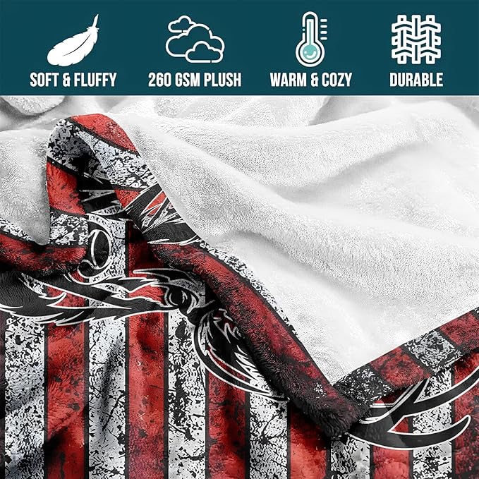 Deer Hunting Throw Blanket for Couch Sofa Bed, Rustic Wildlife Decor, Unique Gift for Hunters and Men, Man Cave Cabin Lodge, Country Home, Cozy All Season Comfort, 50'' x 60''