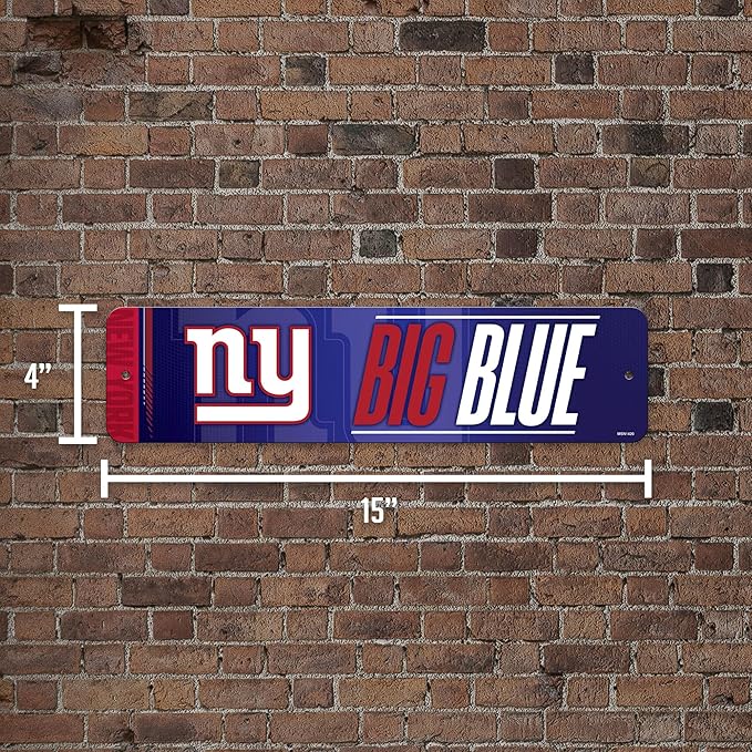 Rico Industries NFL Football Metal Street Sign 4" x 15" Home Décor - Bedroom - Office
