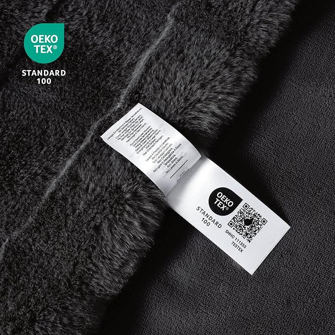 Cozy Bliss Fluffy Faux Fur Throw Blanket for Couch,Warm Cozy Soft Black Throw Blankets for Sofa Bed Living Room,60x80 Inches