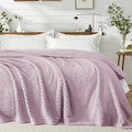 Exclusivo Mezcla Queen Size Fleece Blanket for Bed, Extra Soft Warm Decorative Fuzzy Blanket for Women, Lightweight Cozy Bedding Blankets, 90x90 Inches, Lilac Purple