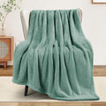 Exclusivo Mezcla Soft Fleece Throw Blanket for Couch, Super Soft Velvet Plush Fleece Blankets, Fuzzy Cozy and Warm for Winter, 50x60 Inches, Celadon