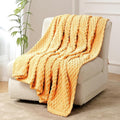 FY FIBER HOUSE Fleece Blanket Twin Size for Couch 300GMS Super Soft Plush Fuzzy Blankets and Throws for Sofa Bed Office, 60x80 Inches, Yellow