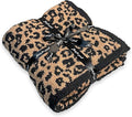 Ultra Soft Leopard Throw Blanket, Cozy Warm Reversiable Luxury Fluffy Blanket Throw Cheetah Blanket Leopard Pattern Throw for Couch Bed Sofa, 51x63 inches, Black Brown