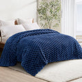Whale Flotilla Twin Size Blanket for Bed with Jacquard Pattern, Fuzzy Soft Cozy Exquisite Blankets for All Season, Warm and Fluffy, 60x80 Inch, Navy Blue
