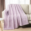 PAVILIA Sherpa Throw Blanket for Couch Sofa, Light Purple Lavender Fluffy Warm Plush Blanket for Twin Bed, Cozy Super Soft Lightweight Throw, Fuzzy Decorative Blanket, All Season Home, 60x80