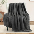 Exclusivo Mezcla Soft Fleece Throw Blanket for Couch, Super Soft Velvet Plush Fleece Blankets, Fuzzy Cozy and Warm for Winter, 50x60 Inches, Dark Grey