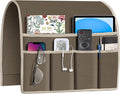 Joywell Armrest Organizer Remote Holder for Recliner Armchair Caddy Couch Sofa Arm Chair Caddie with 6 Pocket Storage for Magazine, Phone, iPad,Dark Camel