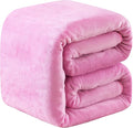 Fleece King Size Summer Blanket All Season 350GSM Lightweight Throw for The Bed Extra Soft Brush Fabric Winter Warm Sofa Blanket 90" x 108"(Pink King)