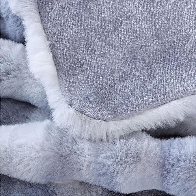 Tie-Dye Blue Faux Fur Throw Blanket for Couch, Double-Sided Bubble Textured Plush Throw with Soft Flannel Back, Machine Washable, 60 x 80, 860 GSM