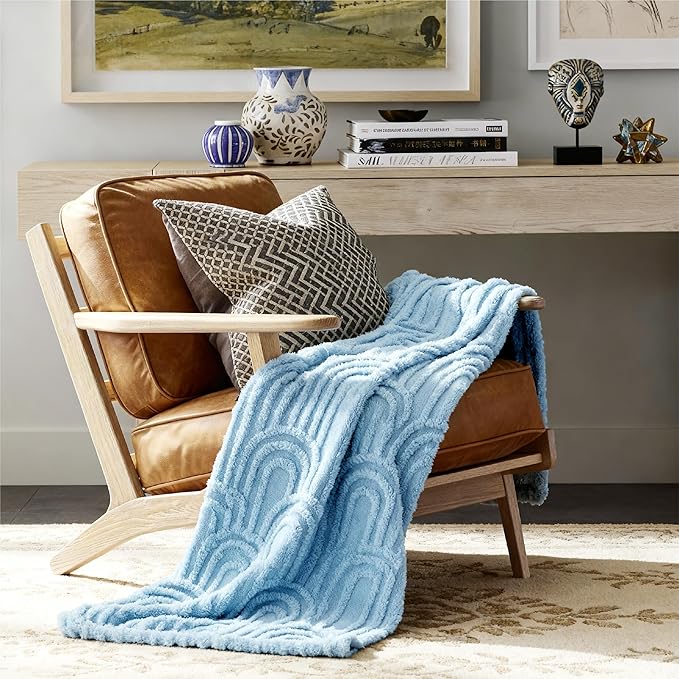Bedsure GentleSoft Blue Throw Blanket for Women - Super Soft & Cozy, Fleece Blankets for Girls, Ideal for Couch & Bed, 50x70 Inches