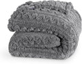 Bare Home Faux Shearling Blanket - Full/Queen Size - Blanket for Bed, Sofa, Couch, Camping, Travel, and Gifts - Warm & Lightweight - Fluffy & Soft (Full/Queen, Cable Grey)