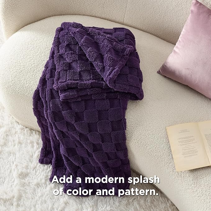 Bedsure GentleSoft Purple Throw Blanket for Couch - Super Soft Cozy Blankets Gifts for Women Men Girls, Cute Small Fleece Throws for Bedroom Home Decor, 50x70 Inches