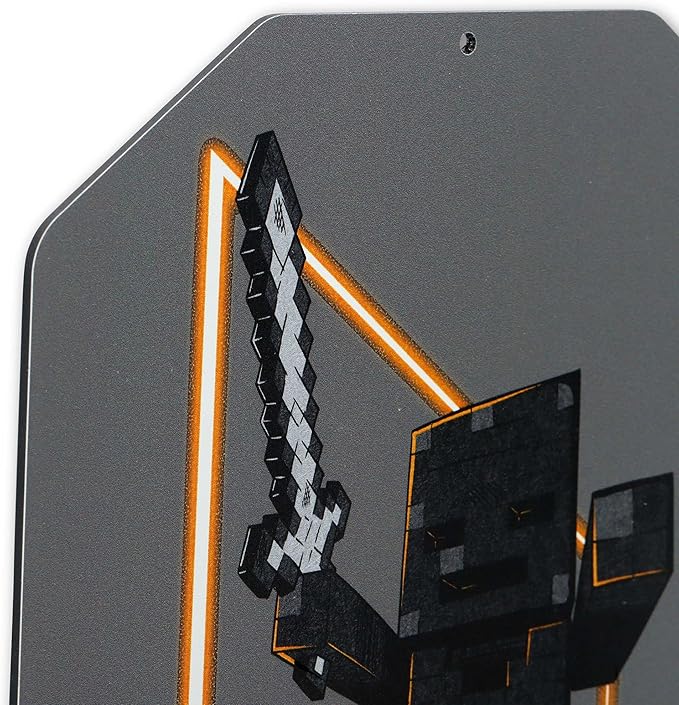 Open Road Brands Minecraft Enderman With Sword Metal Wall Decor - Fun Enderman Sign for Bedroom or Game Room