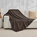 Bnuitland Brown Fleece Throw Blanket, 300GSM Soft Warm Cozy Fluffy Throw for Babys & Pets, Stripe Pattern 50"x40", All Season Sofa Bed Blanket for Home Decor