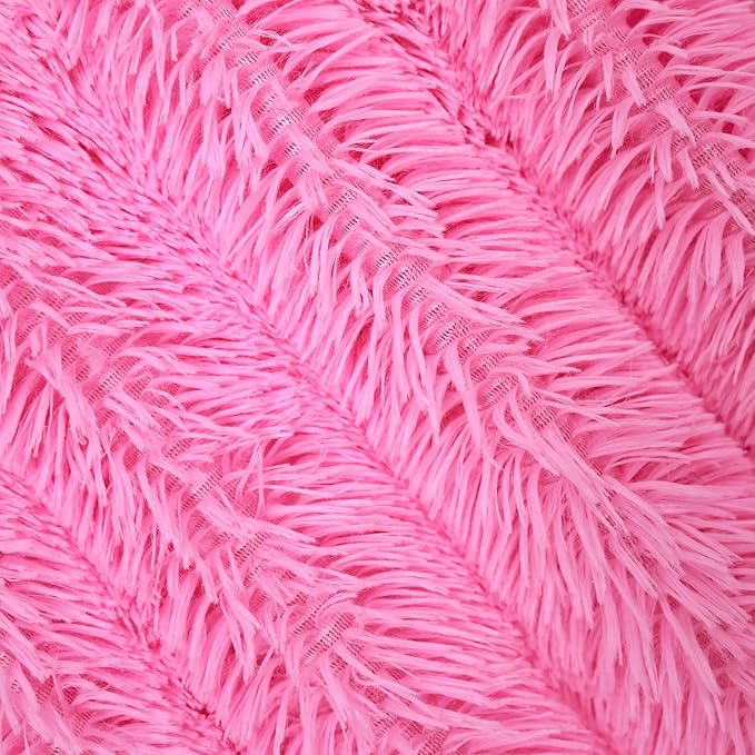 Plush Super Soft Blanket Bedding Sofa Cover Furry Fuzzy Fur Warm Throw Qulit Cozy Couch Blanket for Winter (Throw (51" x 63"), Pink)