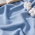 Bedsure GentleSoft 100% Cotton Blanket King Size for Bed - Breathable and Lightweight, Soft Cozy Textured Herringbone Woven Blanket for Summer, Ashley Blue, 108x90 inches