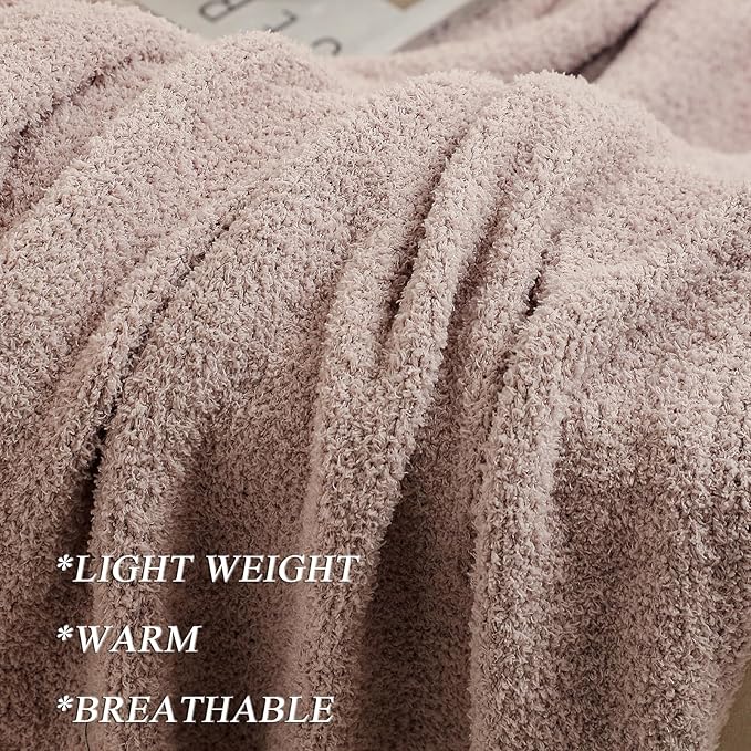 bearberry Super Soft Fluffy Throw Blanket Lightweight Cozy Warm Throw Blankets for Couch Bed Sofa All Season (Beige, 40”x50”)