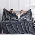 Soft Cozy 120x120 Inches Seamless Oversized King Fleece Blanket, 3D Jacquard Decorative Giant 10'x10' California King Blanket Extra Large for Bed, Sofa, Couch, Travel, Dark Grey Chain