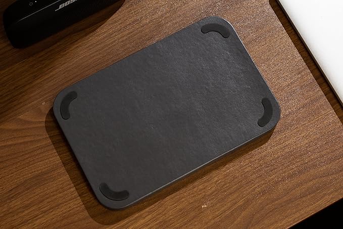 MUUJEE Leather Catchall Multitray (Design 2) - 11.65 x 7.75 x 0.8, Mountain Design Embossed Minimalist Wallet Tray for Men, Thoughtful Husband Gift, Desk EDC Organizer for Watch Keys Glasses, Gray