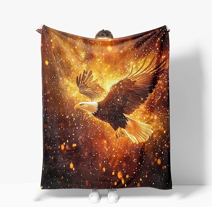 Eagle Throw Blanket Soft Warm Cozy Eagles Blankets Fuzzy Plush Fleece Eagle Blanket Gifts for Couch Bed Sofa Home Decor 40''X50''