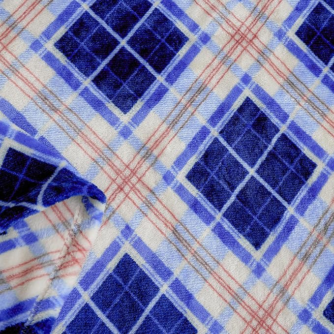 COOVA Oversized King Fleece Blanket 120x120 inches, Soft Cozy Warm Giant Extra Large 10'x10' Blanket for Bed, Sofa, Couch,Travel, Camping, California Huge Flannel Big Throw Blanket, Rhombus Dark Blue