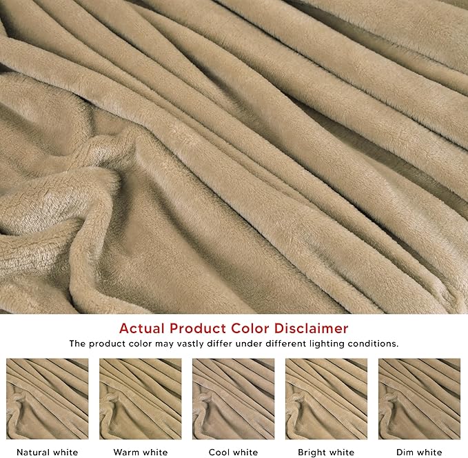 Utopia Bedding Camel Fleece Blanket Twin Size Lightweight Fuzzy Soft Anti-Static Microfiber Bed Blanket (60x80 Inch)