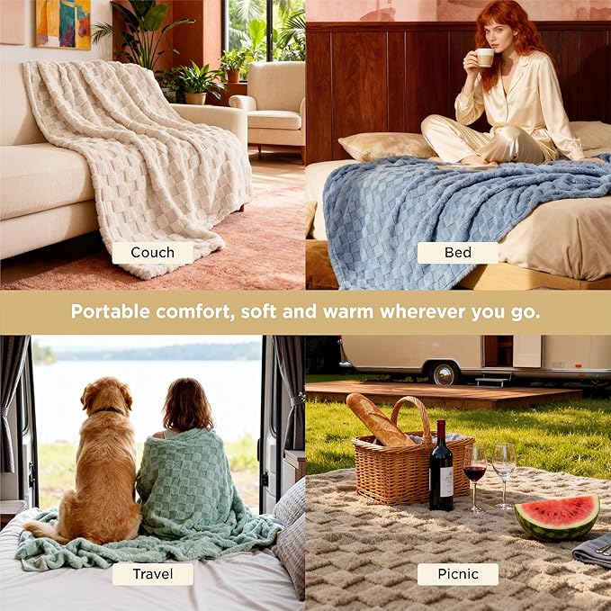 Bedsure GentleSoft Sage Green Twin XL Blanket for Bed - Super Soft Cozy Fleece Blankets for Women, Cute Spring Throws for Girls, Dorm Room Essentials for Girls Teens Back to School, 66x90 Inches
