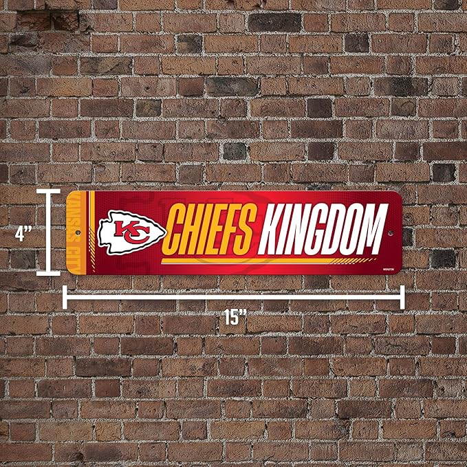 Rico Industries NFL Football Metal Street Sign 4" x 15" Home Décor - Bedroom - Office