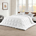 Bedsure Comforter Duvet Insert - Quilted Comforters Oversize Queen Size, All Season Duvet, GentleSoft Down Alternative Bedding, with 8 Tabs, Gifts for Women/Men, White, Oversize Queen 98 x 98 Inches