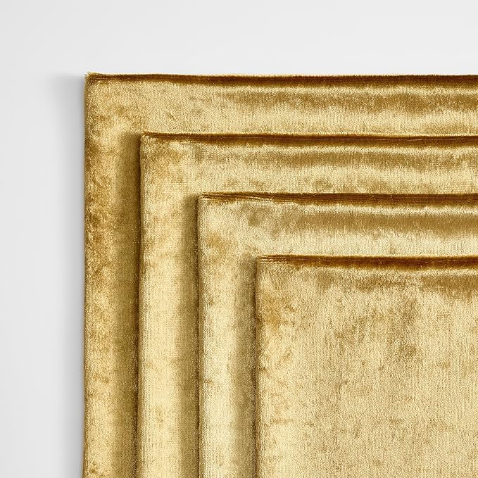 GIGIZAZA Gold Pillow Covers 20x20 Set of 4,Velvet Luxury Couch Throw Pillow Soft Covers Decorative Modern Square Pillows Living Room Vintage Cushion Covers