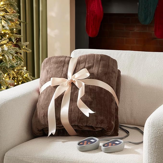Beautyrest Heated Blanket, Electric Blanket, Soft, Warm, Reversible Plush - Sherpa Heating Blanket with 20 Heat Settings, 1-10 hrs Timer Auto Shut Off, Machine Washable, Queen (90 inx84 in), Chocolate