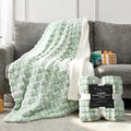 Micromink Sherpa Throw Blanket for Couch, Fluffy Plush Reversible Throw Blanket for Sofa Bed Chair Room Decor - Luxury Soft Cozy Gifts for Women, 50 x 60 Inches, Green